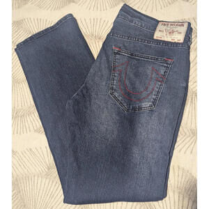 True Religion Ricky Relaxed Straight Big Darker Men's Denim Jeans Size 36X32